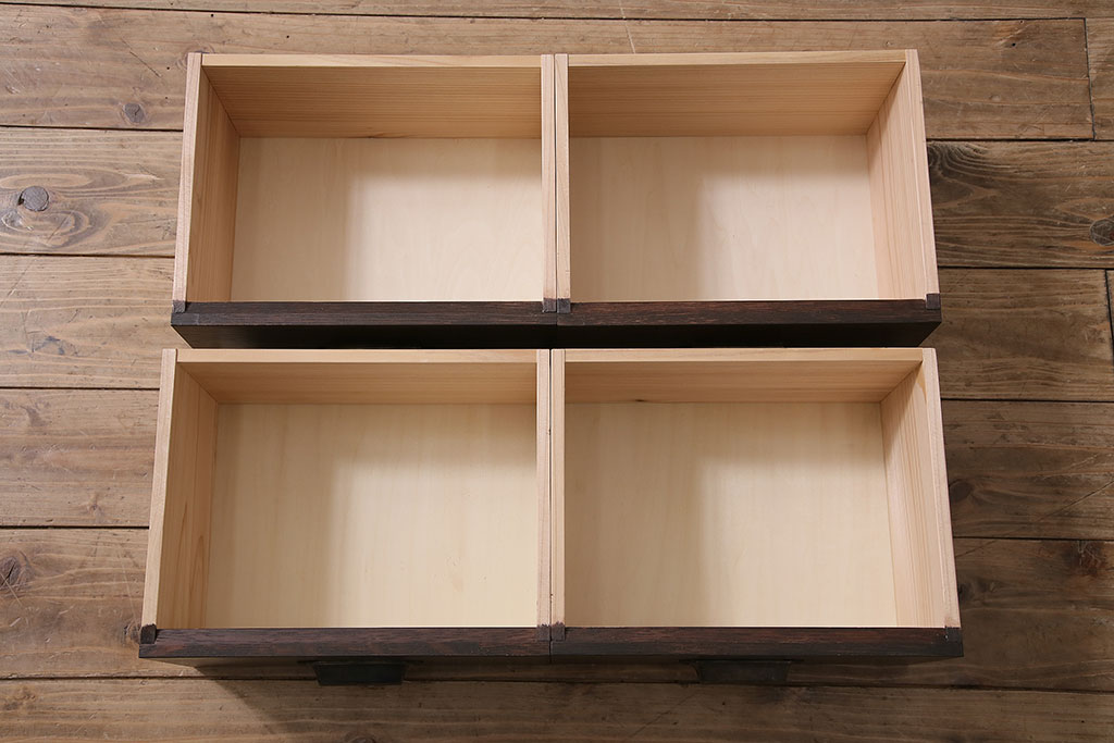 ラフジュ工房オリジナル　すっきりとしたデザインが使い勝手のよい2段重ねのブックシェルフ(本棚、収納棚、ウッドシェルフ)(R-046082)