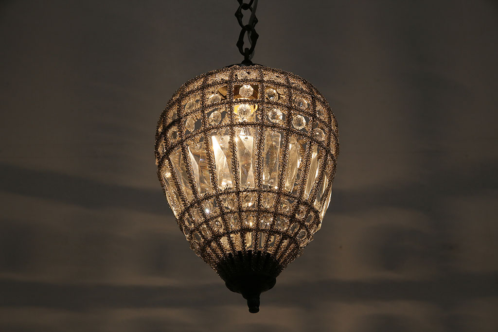 ヴィンテージ照明　イギリスビンテージ　煌びやかなペンダントライト(吊り下げ照明、天井照明)(R-046114)