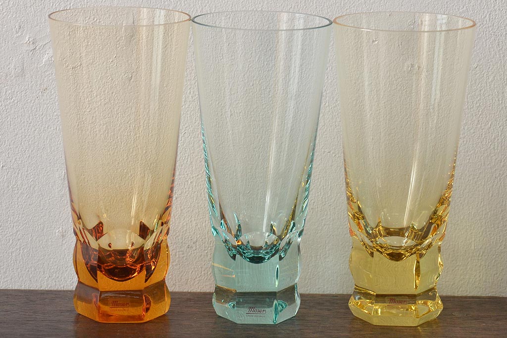 チェコガラス　MOSER　モーゼル　グラス5点(ボヘミアクリスタル、コップ)(R-046321)