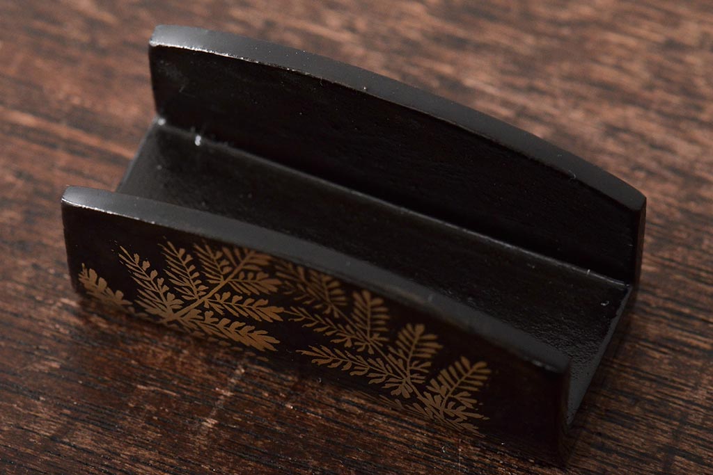 大正〜昭和初期　金蒔絵　木製煙草盆(たばこ盆、煙草入れ、火入れ)(R-046412)
