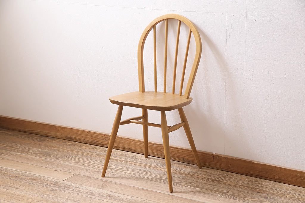 ヴィンテージ家具　ERCOL(アーコール)　ナチュラルビンテージのお部屋にぴったりなウィンザーチェア(ダイニングチェア、椅子、ウインザーチェア)(R-046435)