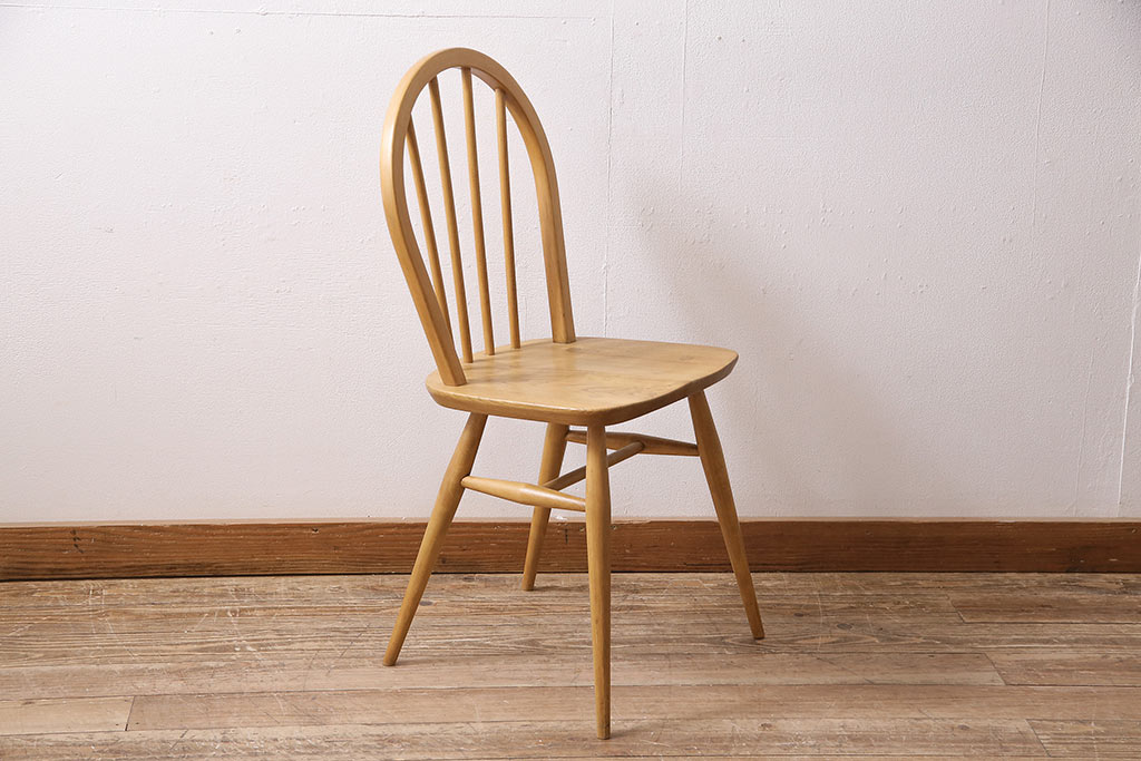 ヴィンテージ家具　ERCOL(アーコール)　ナチュラルビンテージのお部屋にぴったりなウィンザーチェア(ダイニングチェア、椅子、ウインザーチェア)(R-046435)