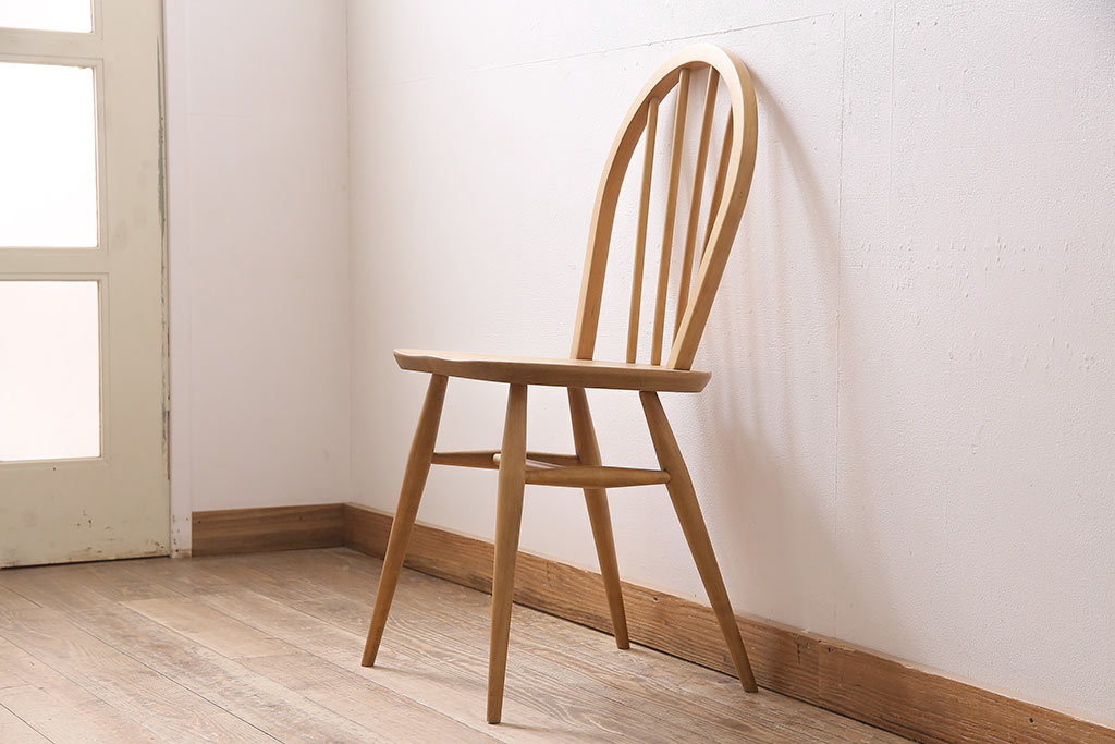 ヴィンテージ家具　ERCOL(アーコール)　ナチュラルビンテージのお部屋にぴったりなウィンザーチェア(ダイニングチェア、椅子、ウインザーチェア)(R-046435)