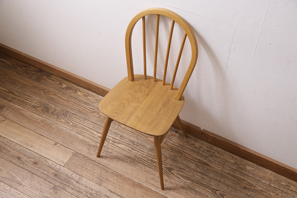 ヴィンテージ家具　ERCOL(アーコール)　ナチュラルビンテージのお部屋にぴったりなウィンザーチェア(ダイニングチェア、椅子、ウインザーチェア)(R-046435)