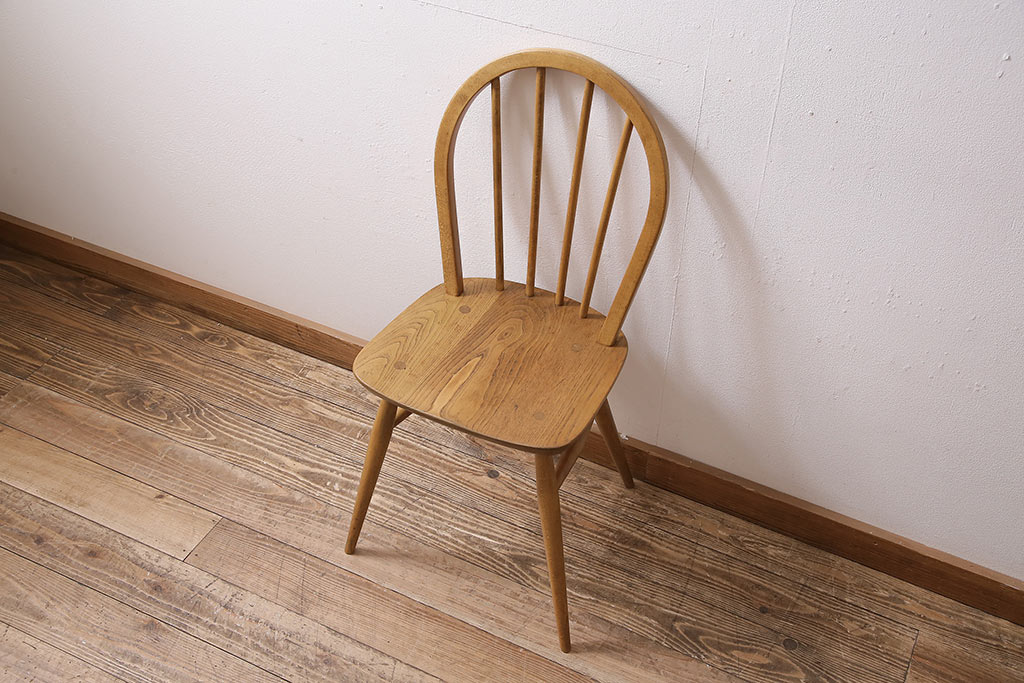 ヴィンテージ家具　ERCOL(アーコール)　ナチュラルビンテージのお部屋にぴったりなウィンザーチェア(ダイニングチェア、椅子、ウインザーチェア)(R-046436)