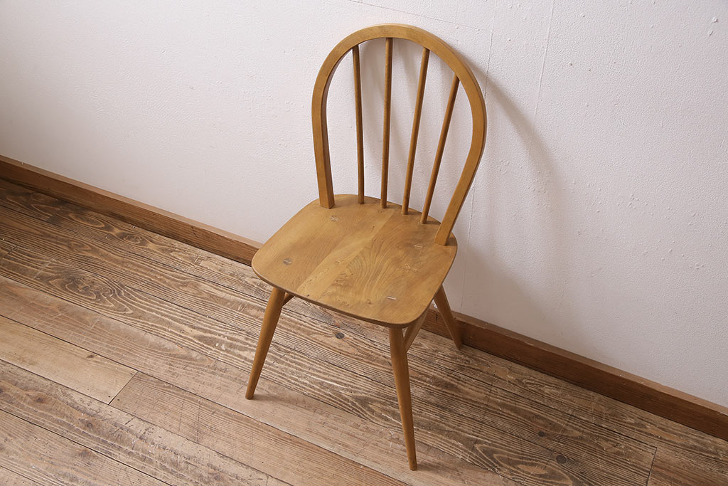 ヴィンテージ家具　ERCOL(アーコール)　ナチュラルビンテージのお部屋にぴったりなウィンザーチェア(ダイニングチェア、椅子、ウインザーチェア)(R-046437)