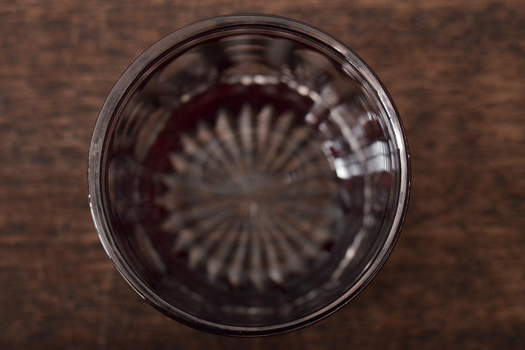 昭和初期　赤切子　水差し・コップ(被せガラス、レトロ、ピッチャー、グラス)(R-046470)
