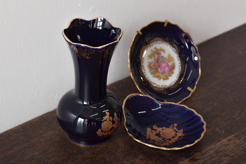 LIMOGES CASTEL (リモージュ) 大皿 と 花瓶 セット