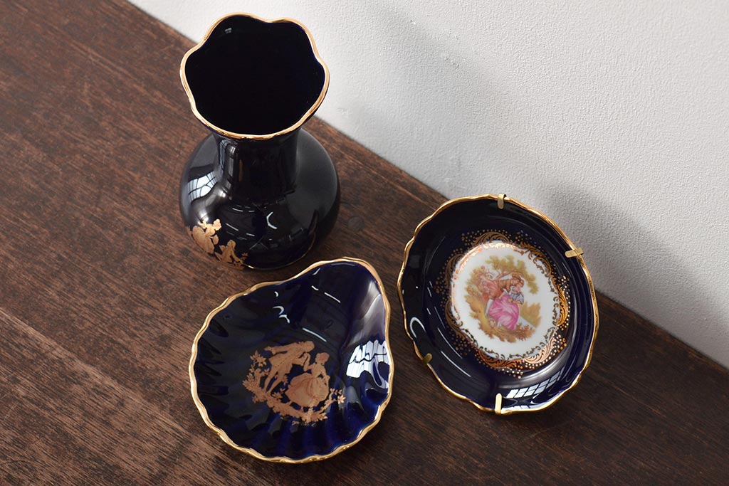 LIMOGES CASTEL (リモージュ) 大皿 と 花瓶 セット