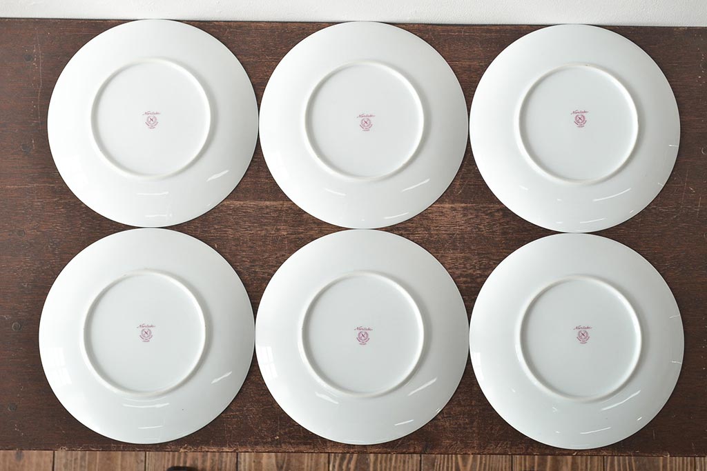 昭和レトロ　古いノリタケ　Noritake　急須・皿8枚(プレート、中皿、大皿、洋食器)(R-046481)