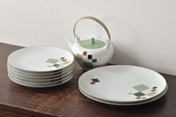 昭和レトロ　古いノリタケ　Noritake　急須・皿8枚(プレート、中皿、大皿、洋食器)(R-046481)