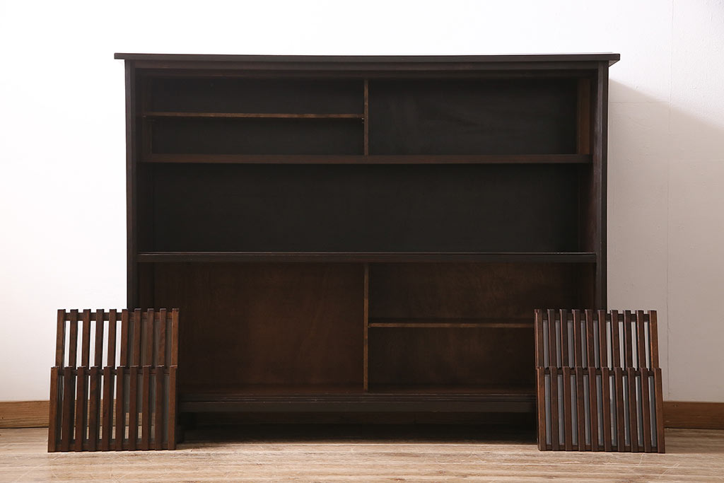 中古　九州民芸家具　シックでモダンなデザインのサイドボード(収納棚、食器棚、茶棚)(R-046510)