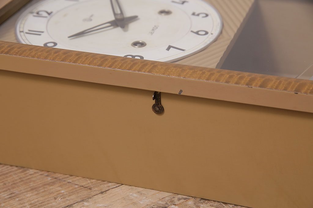 アンティーク時計　昭和中期　SEIKO(セイコー)　ゼンマイ式　やさしい色合いの掛け時計(柱時計、振り子時計)(R-046511)