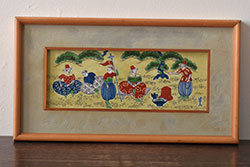 源右衛門　染錦陶画(陶板、南蛮人、中国、色絵)(R-046515)