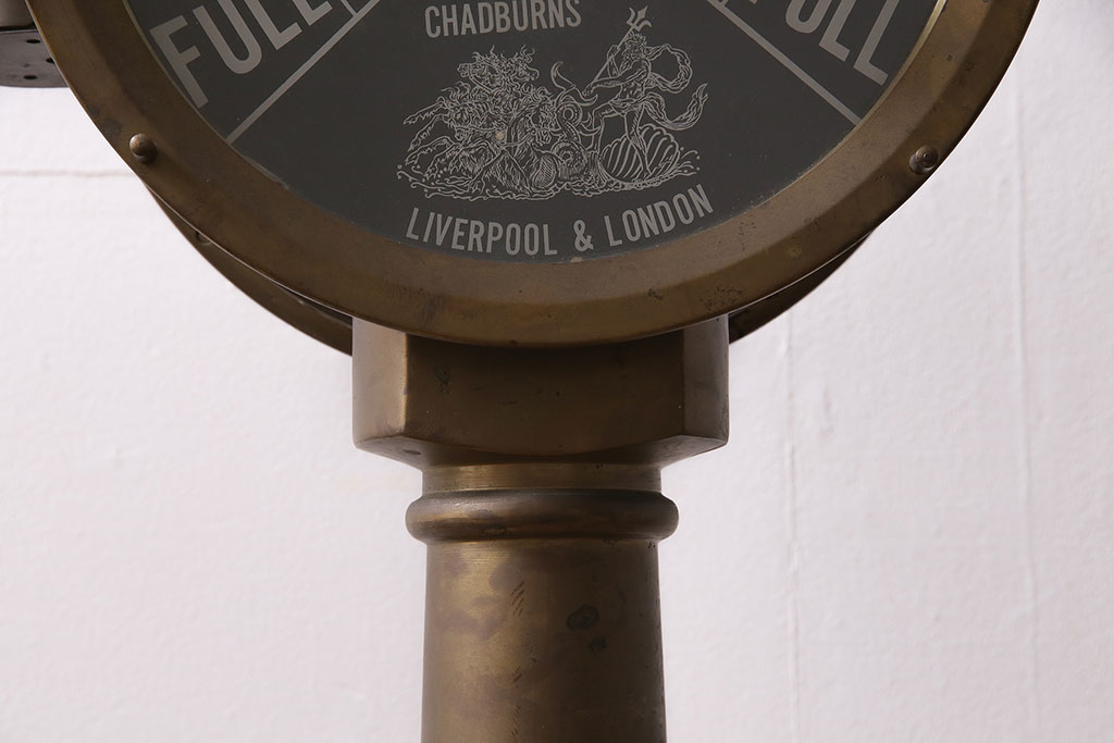 アンティーク雑貨　イギリスアンティーク　真鍮製　CHADBURNS　LIVERPOOL&LONDON　船舶用エンジンテレグラフ(動力指示器、ディスプレイ)(R-046534)