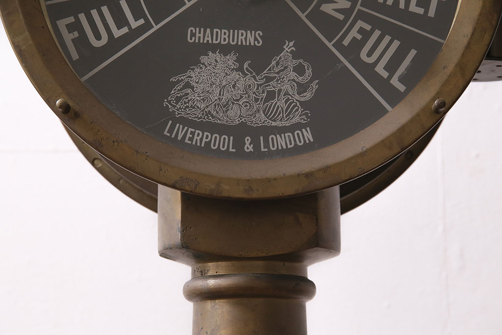 アンティーク雑貨　イギリスアンティーク　真鍮製　CHADBURNS　LIVERPOOL&LONDON　船舶用エンジンテレグラフ(動力指示器、ディスプレイ)(R-046534)