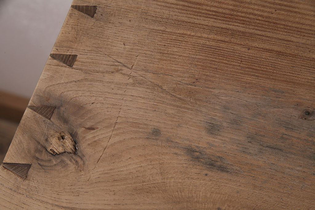 アンティーク家具　昭和初期　ストリップド(剥離)　味のある木肌が魅力の茶箪笥(飾り棚、収納棚)(R-046588)