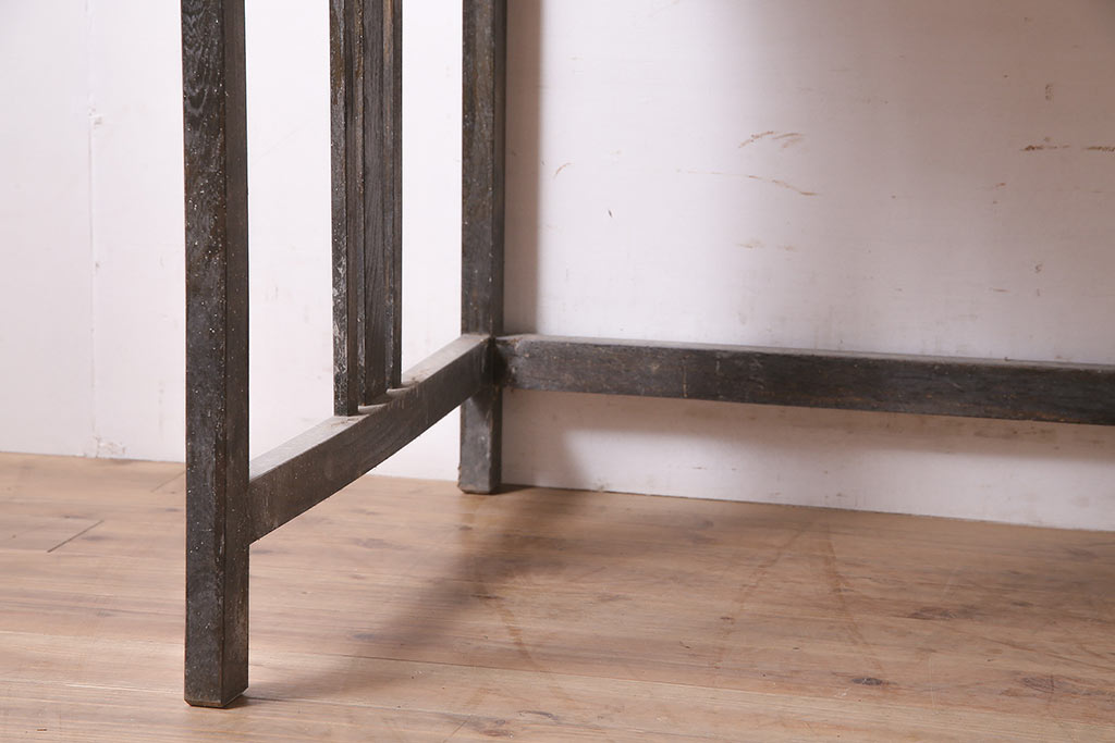 アンティーク家具　昭和初期　栓材　レトロスタイルにおすすめのシンプルな平机(ワークデスク、在宅ワーク、在宅用)(R-046602)