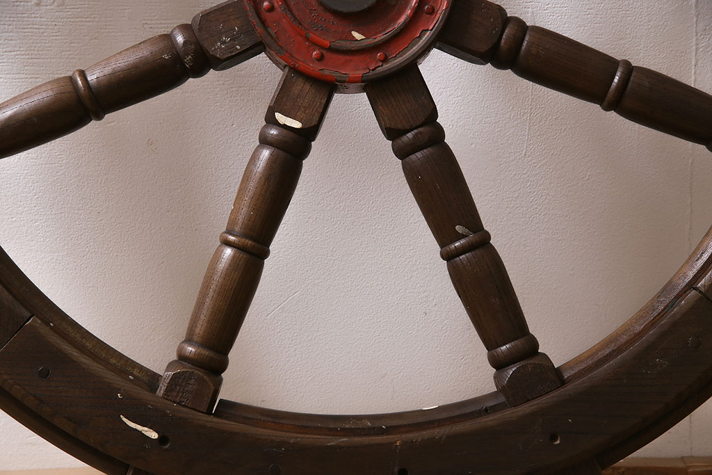 アンティーク雑貨　船舶　木製ラット　操舵輪(舵、ディスプレイ、オブジェ)(R-046622)