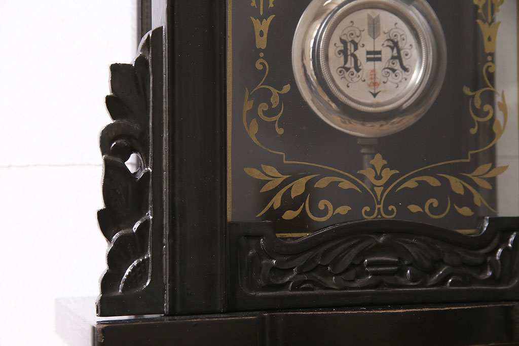 アンティーク時計　大正期　精工舎(SEIKOSHA、セイコー)　ゼンマイ式　スリゲル型　シックな雰囲気漂う掛け時計(古時計、柱時計、座敷時計)(R-046657)