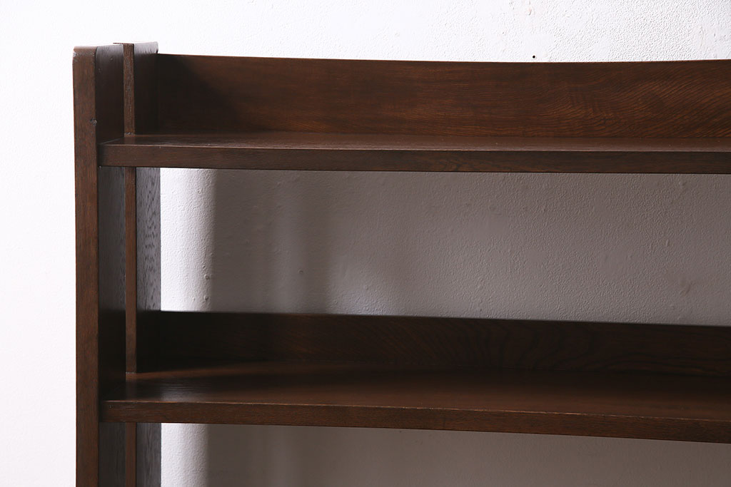【ご成約品】レトロ家具　ナラ材　本棚(R-046665)