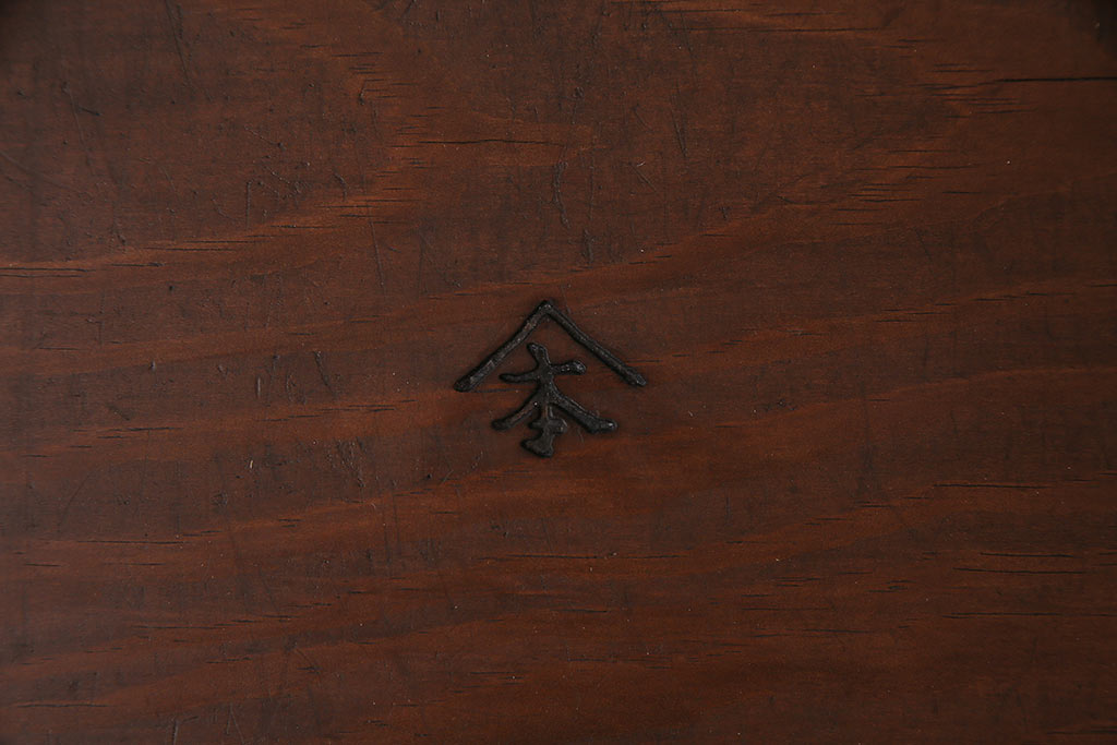 アンティーク家具　昭和初期　ヒノキ材　シンプルな金具の小引き出し(小物収納)(R-046667)