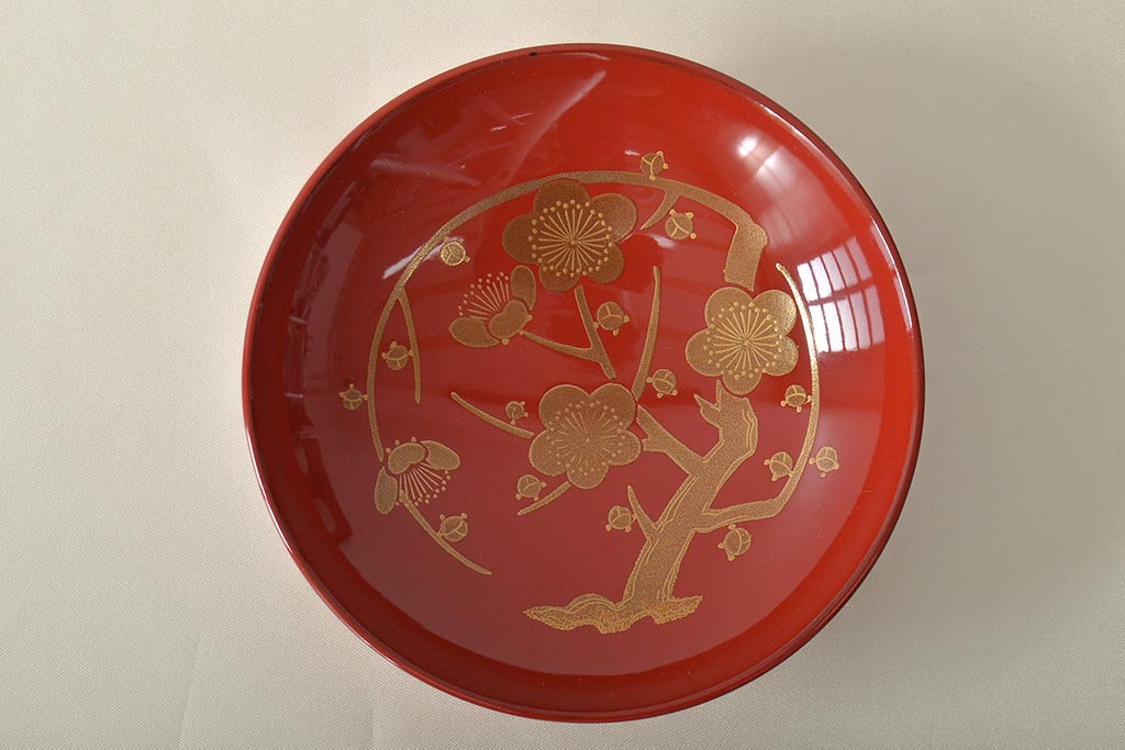 輪島塗　五島屋　木製蒔絵　屠蘇器　共箱(杯台、銚子、金彩)(R-046670)