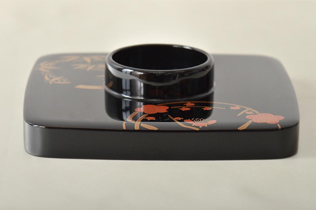 輪島塗　五島屋　木製蒔絵　屠蘇器　共箱(杯台、銚子、金彩)(R-046670)