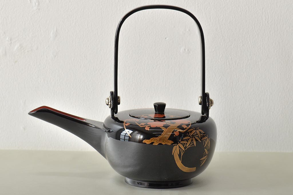 輪島塗　五島屋　木製蒔絵　屠蘇器　共箱(杯台、銚子、金彩)(R-046670)