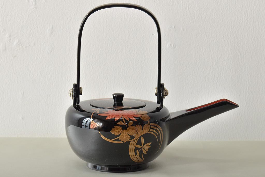輪島塗　五島屋　木製蒔絵　屠蘇器　共箱(杯台、銚子、金彩)(R-046670)