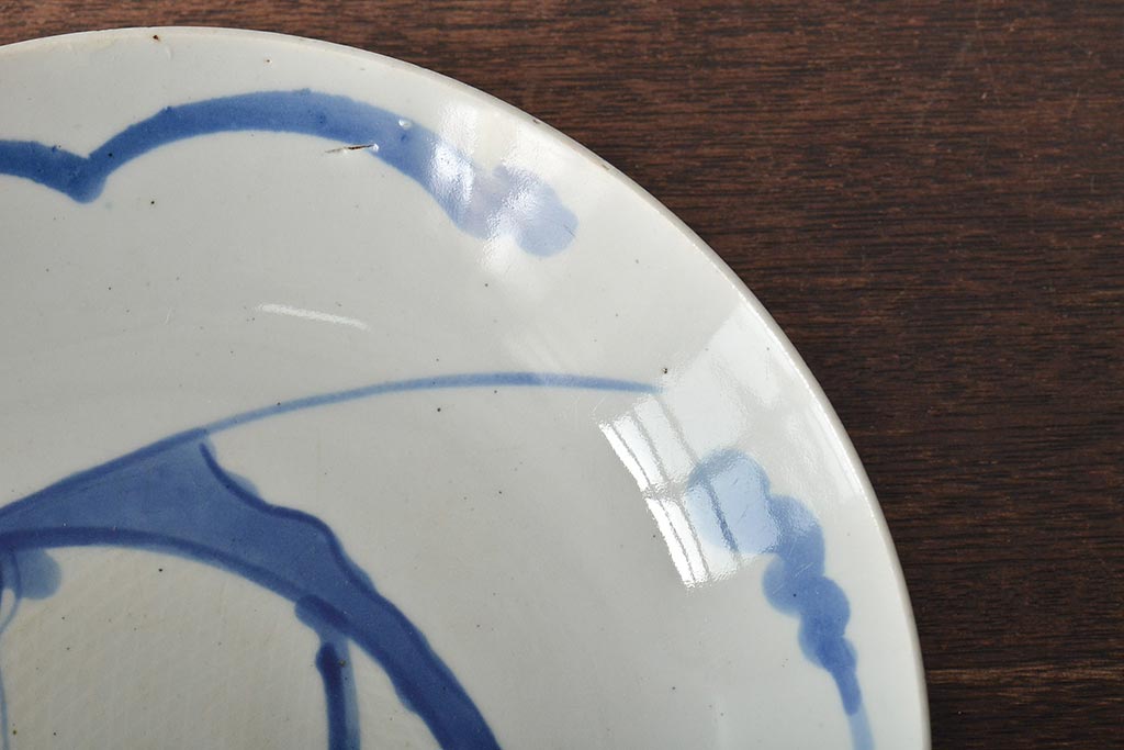 正利銘　呉須　染付八寸皿(魚文、古染付、中国)(R-046710)