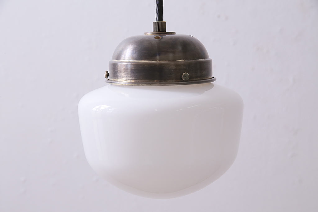 アンティーク照明　昭和中期　ころんとしたフォルムのレトロなペンダントライト(天井照明、シーリングライト)(R-046726)