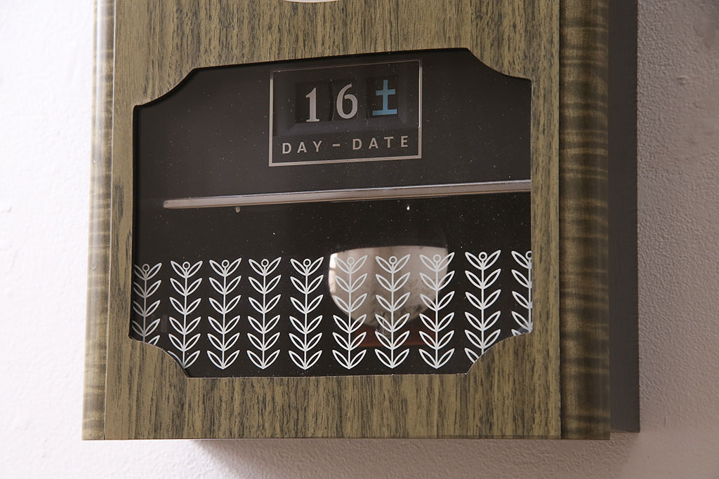 アンティーク時計　昭和中期　CITIZEN(シチズン)　30DAY　ゼンマイ式　カレンダー付　レトロなデザインが魅力の掛け時計(振り子時計、柱時計)(R-046734)