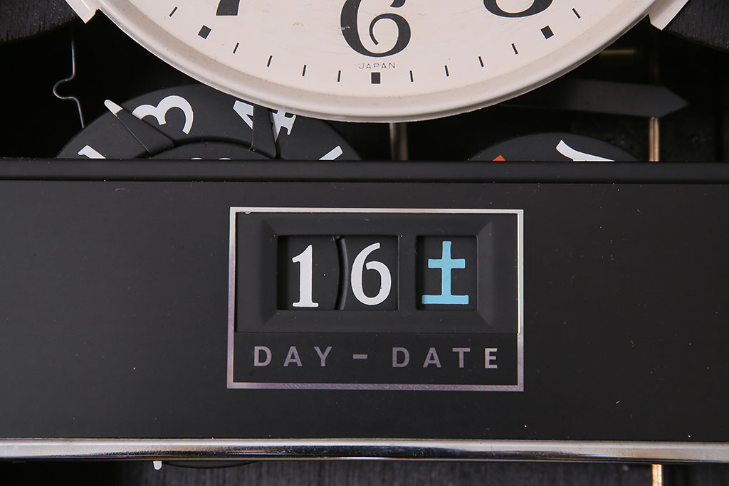 アンティーク時計　昭和中期　CITIZEN(シチズン)　30DAY　ゼンマイ式　カレンダー付　レトロなデザインが魅力の掛け時計(振り子時計、柱時計)(R-046734)