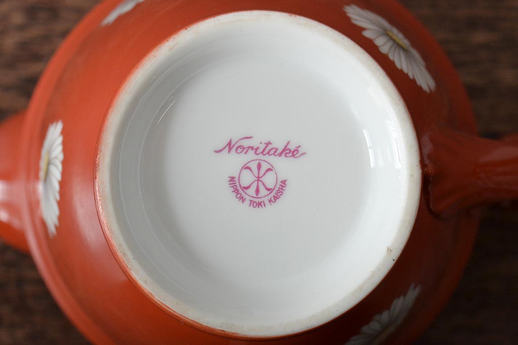 オールドノリタケ(日陶、Noritake、則武)　朱地　白菊文　クリーマー(ミルクジャー)(R-046741)