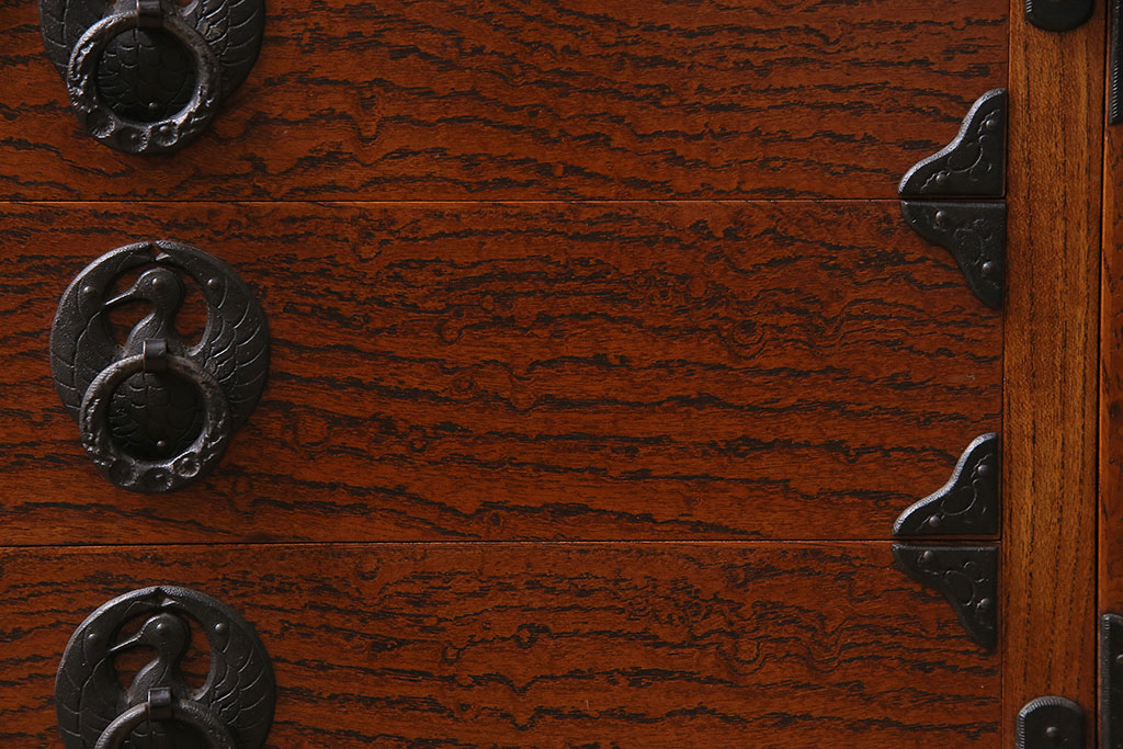 中古　伝統民芸　岩谷堂箪笥　スツール付き　上品な和の雰囲気漂う鏡台(姿見、ミラー、ドレッサー)(R-046750)