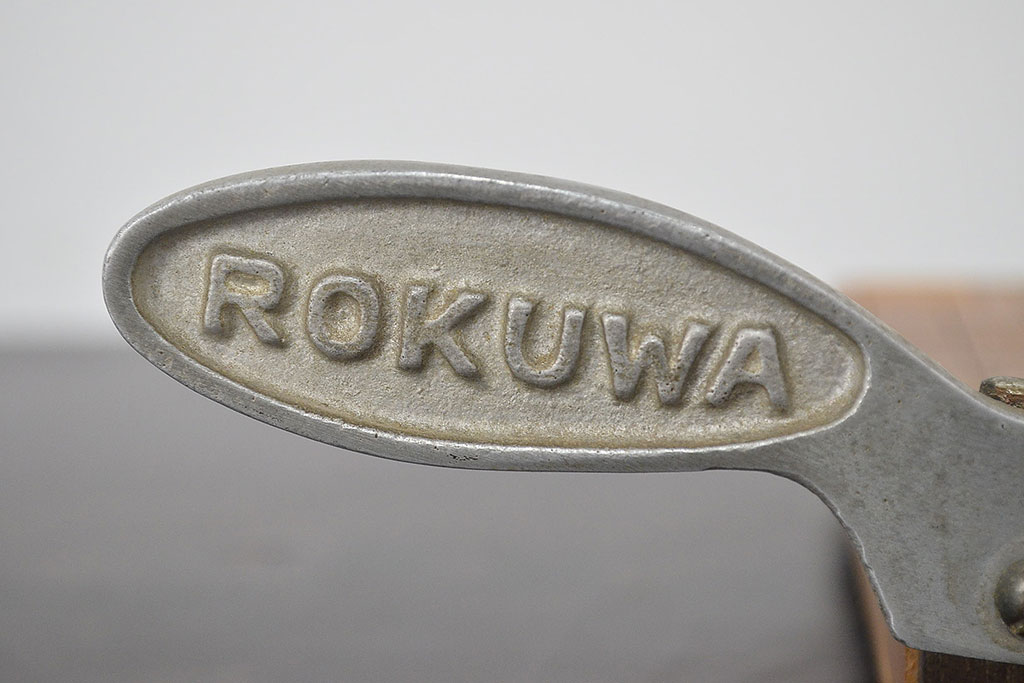 ROKUWA　古い　ペーパーカッター(裁断機、木製、マス目付、古道具)(R-046791)