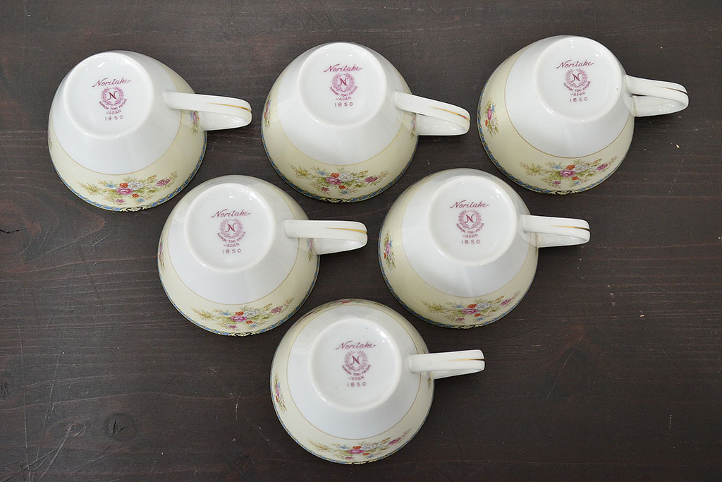 昭和中期 花柄 ノリタケ Noritake カップ&ソーサー6客 箱付(R
