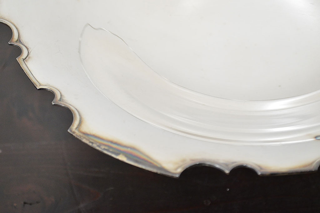 昭和初期　純銀製　コンポート　重量690g(三越、お皿)(R-046804)