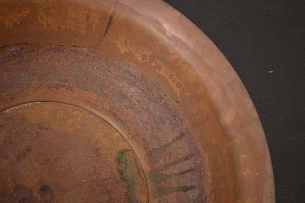 古い　銅製　洗面器　重量650g(アンティーク、レトロ、ビンテージ)(R-046810)