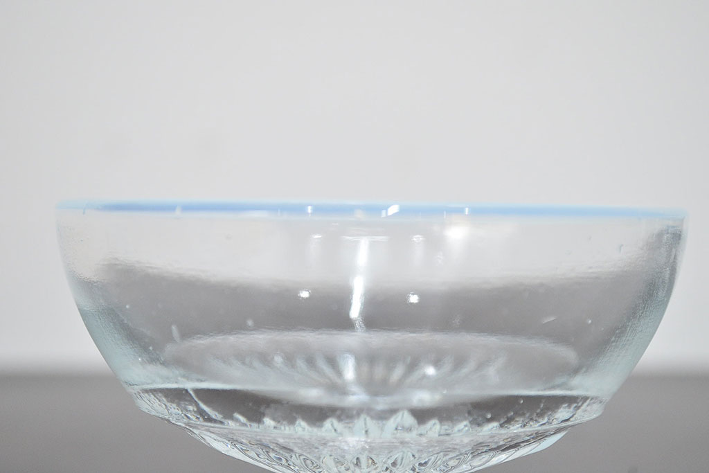 昭和レトロ　当時物　乳白暈し　氷コップ5個セット(プレスガラス)(R-046812)