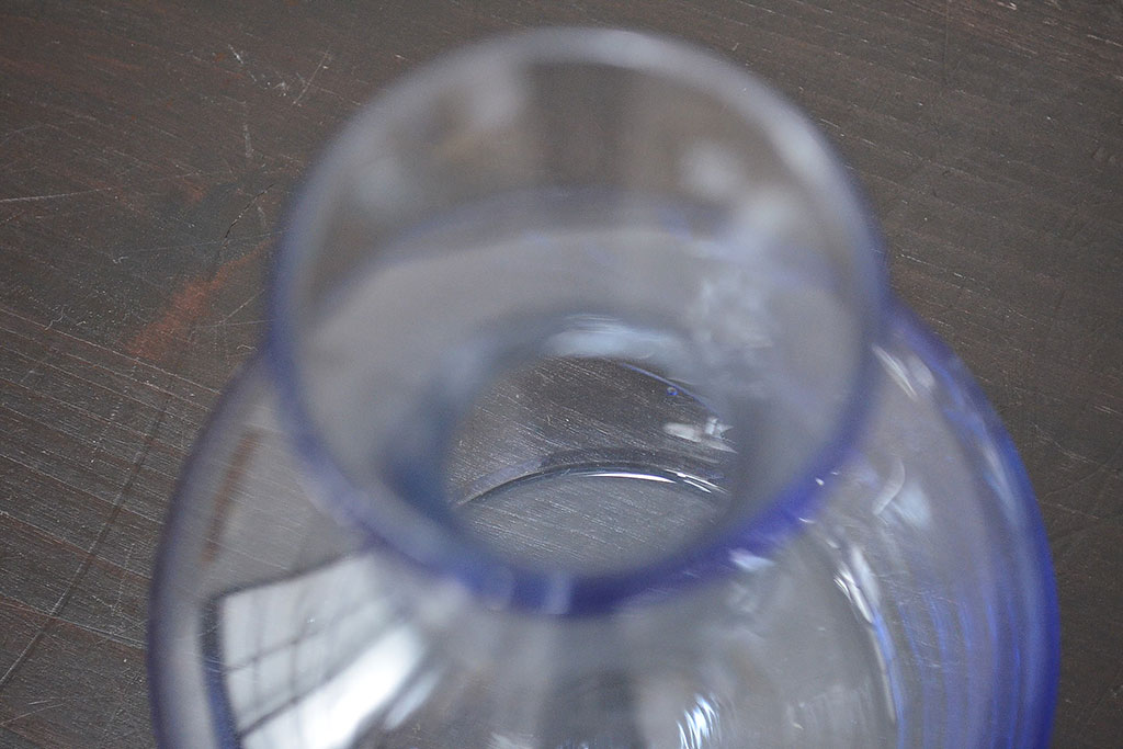 昭和レトロ　花柄　切子　水注(水次、グラス、コップ)(R-046820)