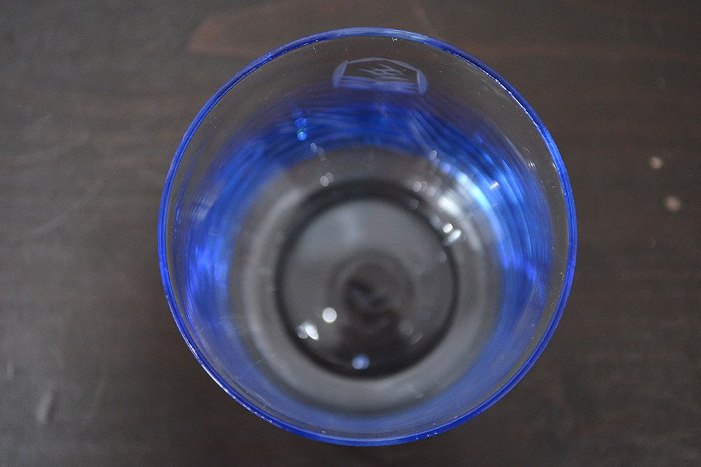 昭和レトロ　花柄　切子　水注(水次、グラス、コップ)(R-046820)