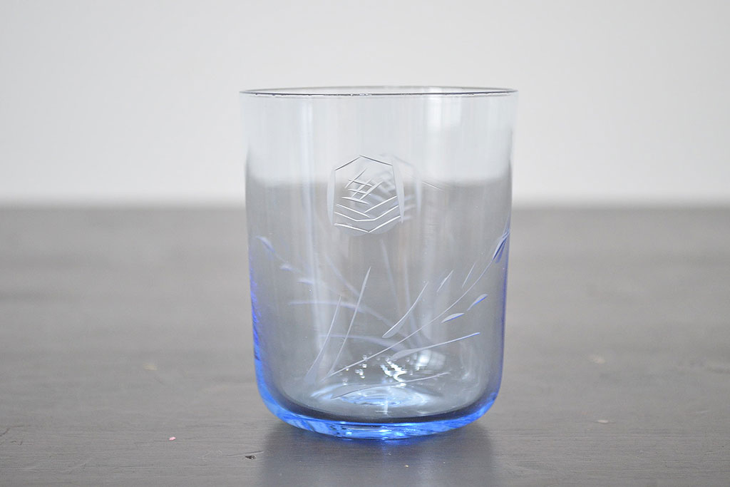 昭和レトロ　花柄　切子　水注(水次、グラス、コップ)(R-046820)