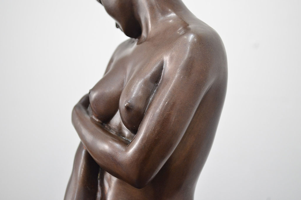 林良慶　ブロンズ像　はじらいの時　裸婦像(R-046822)