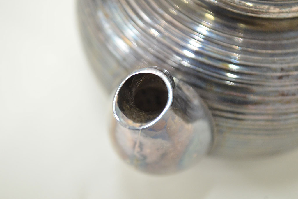 純銀製　急須195g(銀瓶、茶道具)(R-046823)