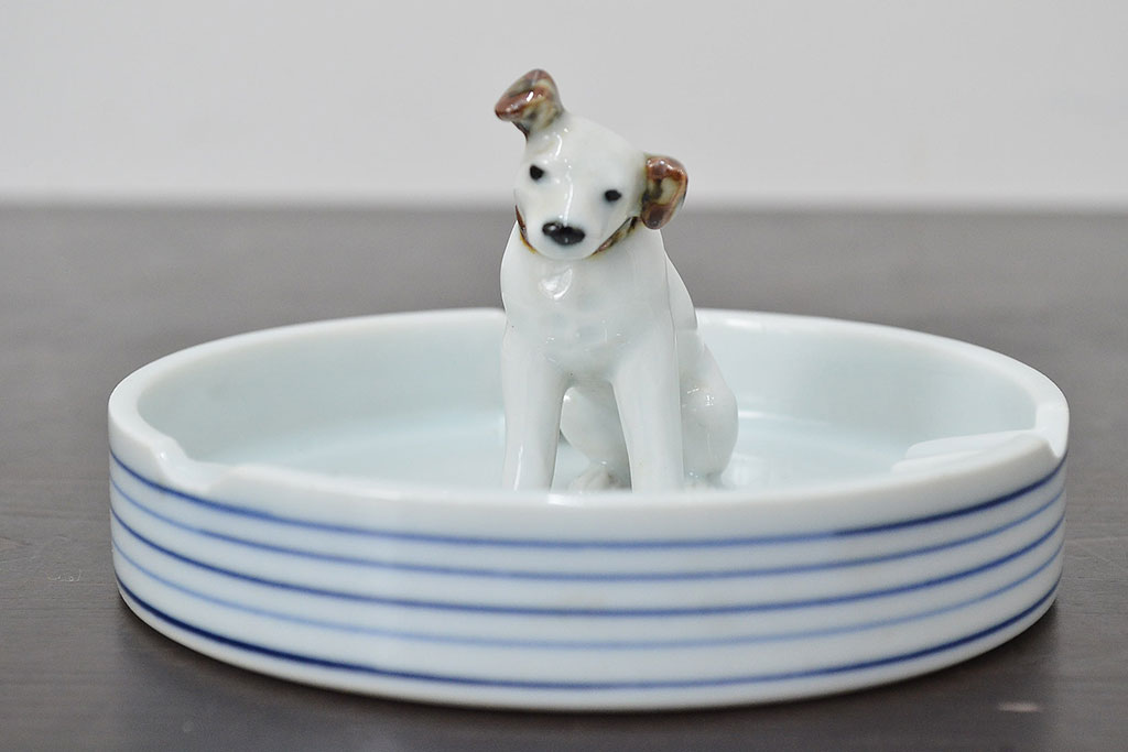 昭和レトロ 古いビクターニッパー犬2点 灰皿1点(Victor、日本