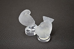 ラリック　鳥置物2点(クリスタル、オブジェ、LALIQUE)(R-046858)