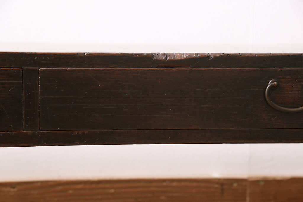 アンティーク家具　明治大正期　スギ材　味わいたっぷりの古い文机(ローテーブル)(R-046886)