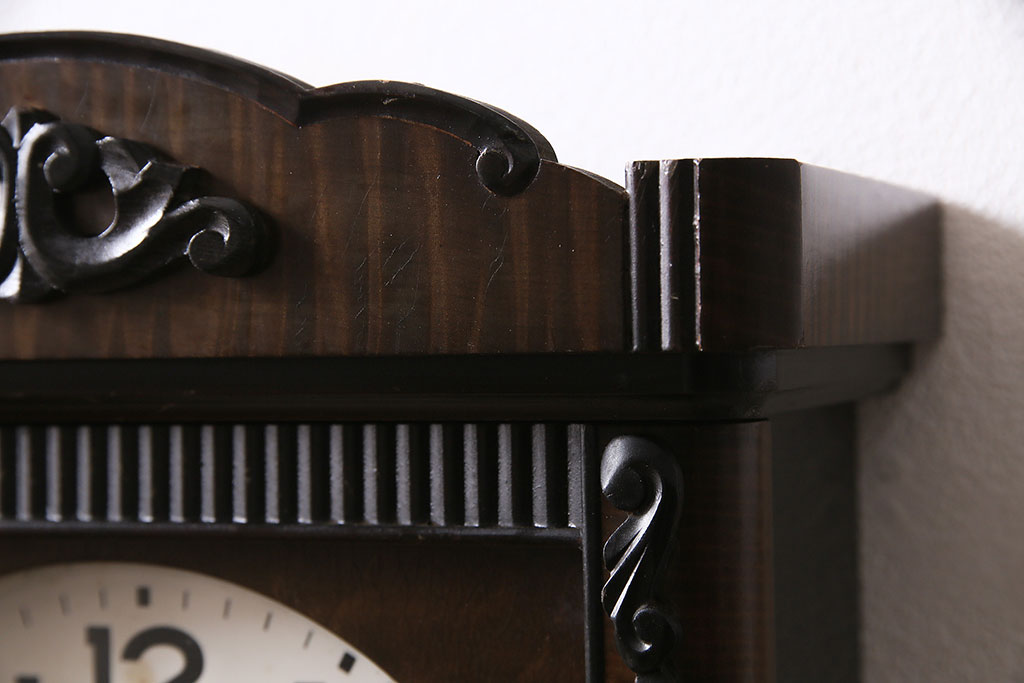 アンティーク時計　昭和中期　AIKOSHA(愛工舎)　ゼンマイ式　30DAY　シックな雰囲気が魅力の掛け時計(柱時計、振り子時計)(R-046889)